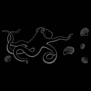 Трафарет Осьминог и ракушки
