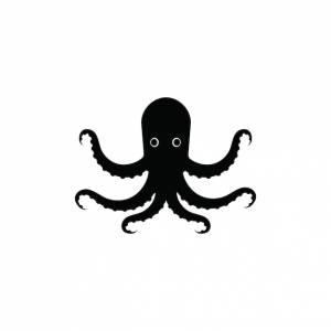 Шаблон логотипа векторной иллюстрации осьминога с простой концепцией