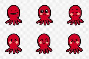 милый мультяшный осьминог PNG изображения с прозрачным фоном
