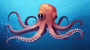 осьминог, бесплатная игра в океане, мультяшное изображение осьминога, рыбы фон картинки и Фото для й загрузки