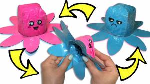 DIY PAPER SQUISHY OCTOPUS fidget toys ! Сквиши Осьминог Перевертыш из бумаги ! Игрушки Антистресс !