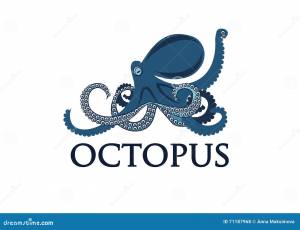 Логотип осьминога иллюстрация вектора