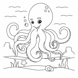 Раскраска осьминог