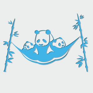 Трафарет три панды