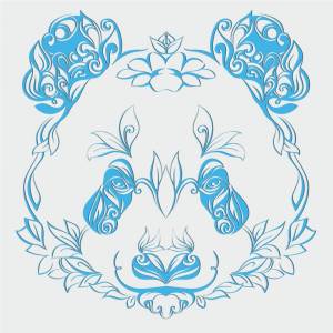 Трафарет Голова панды