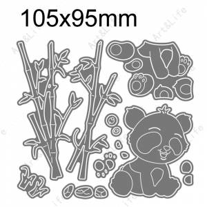 Симпатичная Милая панда, горячая новинка, металлические трафареты для изготовления, скрапбукинга, карточек, альбомов, открыток на день рождения, тиснение, вырезанные штампы