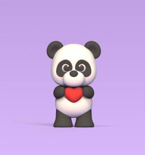 Файл 3D Милое сердце панды ・Шаблон для 3D-печати для загрузки・Cults