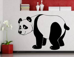 Толстые забавные панды силуэт искусство наклейки на стену дома дети спальня милый Декор виниловые настенные фрески ходьба шаблон большая панда