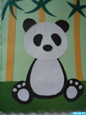 Мастер-класс по аппликации из бумаги «Панда»