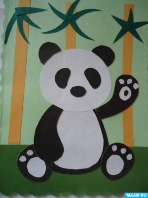 Мастер-класс по аппликации из бумаги «Панда»
