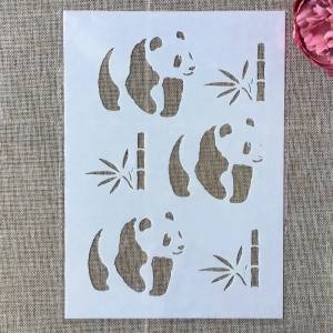 Трафареты   с рисунком панды, бамбука, «сделай сам», настенная живопись, Искусственный Декоративный шаблон