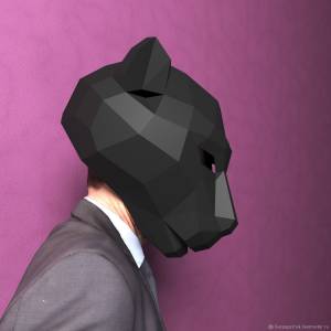 Полигональная фигура Маска Пантеры