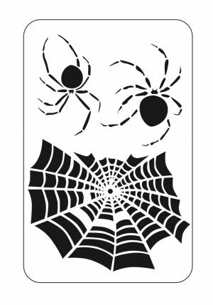 Трафарет для аквагрима Паук с паутиной, прямоугольный 14 на 9 см