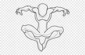 Человек-паук Рисование Супергероя Шаблон Эскиз, человек-паук, шаблон, белый, герои png