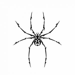 Племенной паук голова логотип тату дизайн трафарет векторные иллюстрации