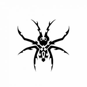 Племенной паук голова логотип тату дизайн трафарет векторные иллюстрации