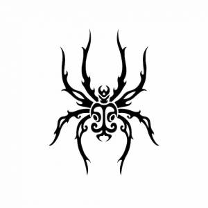 Племенной паук голова логотип тату дизайн трафарет векторные иллюстрации