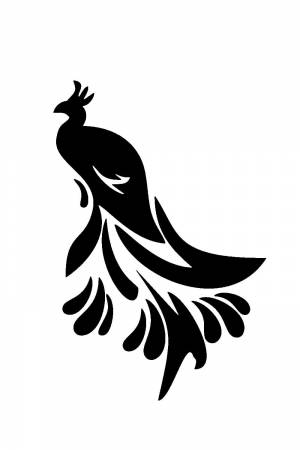 Павлин трафарет