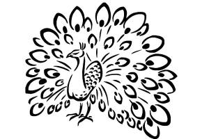 Трафарет павлина
