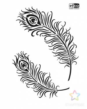 Трафарет Перья павлина