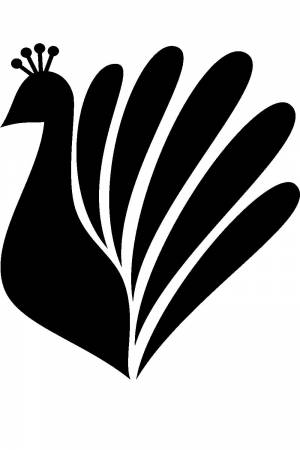 Павлин трафарет