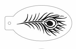 Трафарет для аквагрима овальный Перо павлина 7 на 13 см