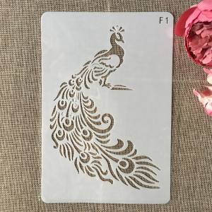 26 см длинные перья павлина DIY слойные трафареты настенная живопись фотография шаблон