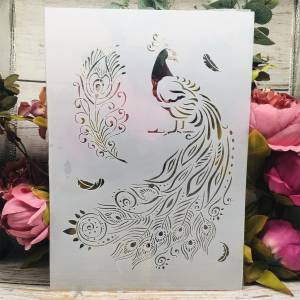 29*21 см красивый павлин с пером DIY многослойные трафареты настенная живопись раскраска для скрапбукинга тиснение альбом декоративный шаблон