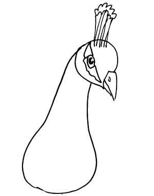 Шаблон туловище павлина для аппликации