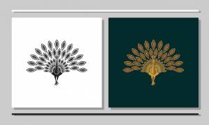 Дизайн иллюстрации павлина павлин открывает хвост, чтобы привлечь помощника