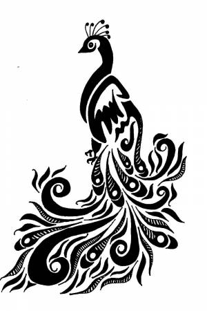 Трафарет павлина