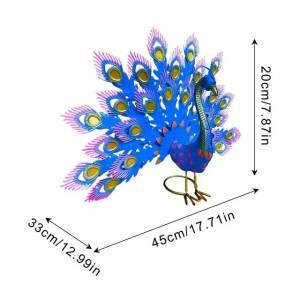 Металлические павлины, павлины, искусство, павлины, развернутый пурпурный и синий хвост, павлины для двора, окна балкона