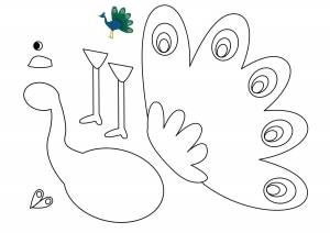 Шаблон павлина для аппликации