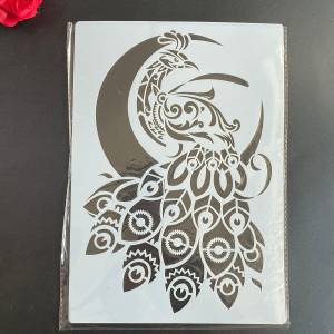 Трафареты  для самостоятельной сборки с изображением павлина мандалы, фотография стен, фотография, фотография, трафарет 29*21 см