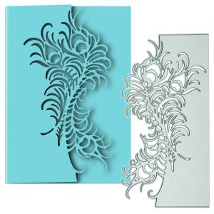 Большой шаблон перо павлина высечка для границы карты края украшения скрапбукинга бумаги клипинга открытки перфоратор трафарет