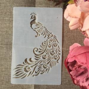 Трафареты для самостоятельного наслоения стен A5, с изображением павлина, раскраска для скрапбукинга, декоративная открытка для альбома, 1 шт