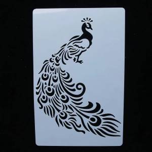 Многоразовый трафарет в форме павлина тотемного цветка, Аэрограф, живопись, художественное украшение торта, распылительная форма «сделай сам»