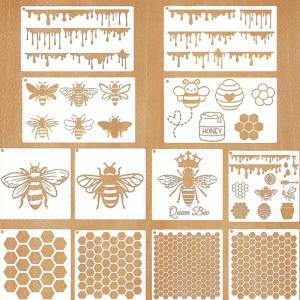 Трафареты в виде пчелы с Сотами 13*20,3 см, для творчества, разных размеров, для мебели, настенная живопись, шаблон для украшения, искусственные товары, многоразовые