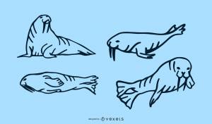 Трафарет моржа