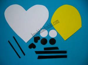 Аппликация пчелка из цветной бумаги сердечками