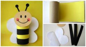 Пчелка из картонной втулки