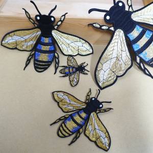 Аппликация с вышивкой в виде пчелы для шитья, 4 шт