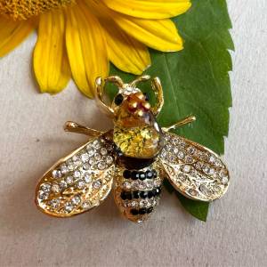 Фьюзинг брошь пчелка стекло