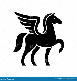 Шаблон логотипа Пегаса иллюстрация вектора