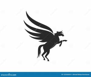 Шаблон логотипа Пегаса иллюстрация вектора
