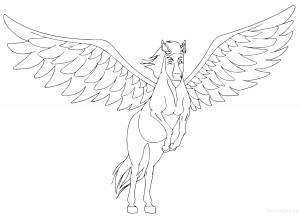 Раскраски лошадь пегас