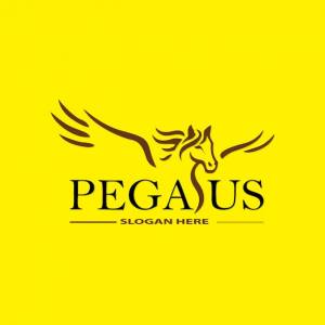 Шаблон дизайна логотипа пегаса