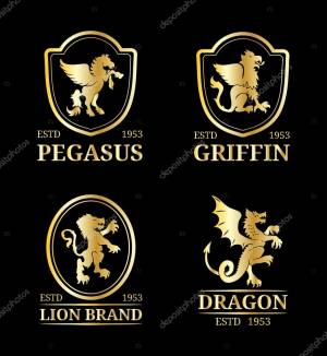 Шаблоны логотипов животных Векторное изображение ©vladayoung 102080260