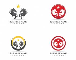 Pegasus vector logo шаблон векторные иллюстрации