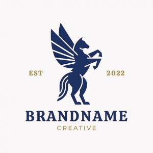 Минимализм шаблон логотипа пегаса